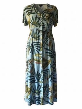 Liberty Love Leafy Blue Midi Dress